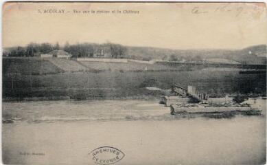 1 vue 5. Accolay. Vue sur la rivière et le château.