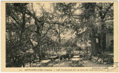 1 vue 24. Arcy-sur-Cure (Yonne). Les terrasses et le chalet des Grottes.