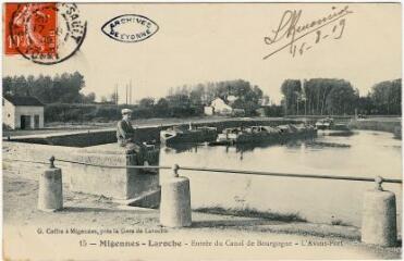 1 vue 15. Migennes-Laroche. L'entrée du canal de Bourgogne. L'avant-port.