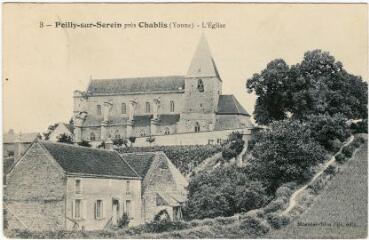 1 vue 3. Poilly-sur-Serein près Chablis (Yonne). L'église.