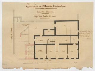 1 vue Commune de Villeneuve-l’Archevêque. Caserne de gendarmerie. Projet d’une chambre de sûreté