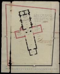 1 vue Plan général de l'église de Quarré-les-Tombes et de la clôture du cimetière au pourtour d'icelle, avec les deux nouvelles chapelles à construire. / Caristie, Jacques Nicolas, architecte.