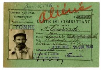 ouvrir dans la visionneuse : 1 vue Carte du combattant de Jean Fourcade