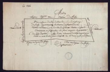 1 vue Plan et figure du bois du Petit-Pas sis sur le finage de Foissy appartenant à Messieurs du chapitre de Sens