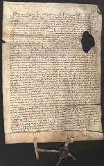 2 vues Sentence arbitrale rendue entre les religieux de Vauluisant et ceux de Saint-Rémi de Sens pour l'exercice de la haute justice sur le territoire des Sièges.